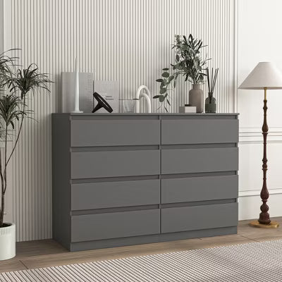 Resenkos Mid Century Modern 8 Drawer Dresser for Bedroom with Hidden Handle