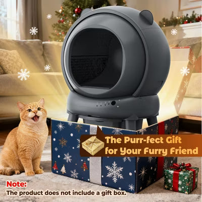 Self Cleaning Litter Box, 100 L+15L Automatic Cat Litter Box Self Cleaning for Multiple Cats, App Control,2 Roll Garbage Bags+Cat litter mat