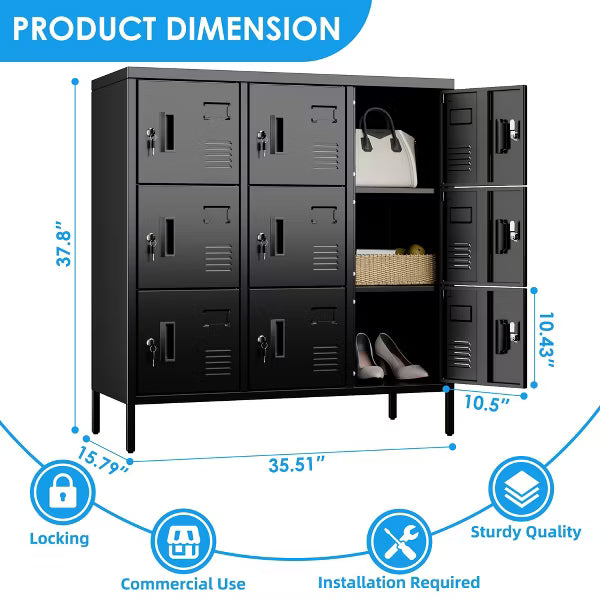 SUXXAN Metal Storage Locker for Employees for School Gym,Assembly Required