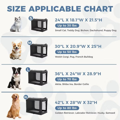 MyDepot Foldable Soft Dog Crate - 24 Inch Airline Approved Travel Carrier with Removable Pad for Pets up to 30 lbs