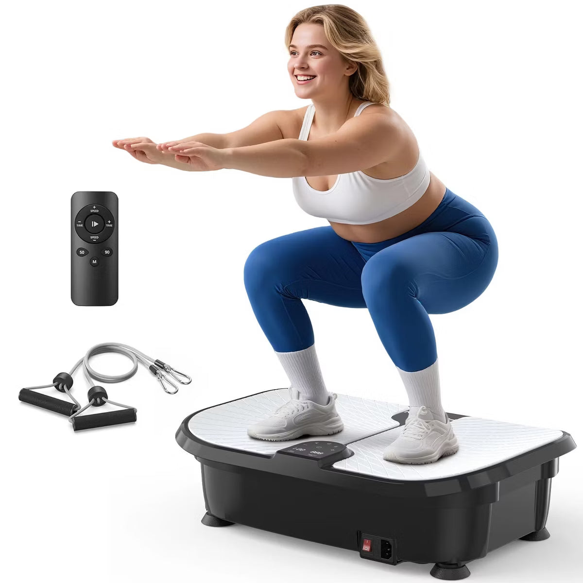 FLYBIRD Upgraded Pro Black Vibration Plate Exercise Machine, Perfect Valentine's Day Gift, 400 LBS Capacity for Lymphatic Drainage