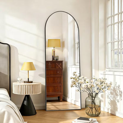 IULULU Full Length Black 56"x15" Full Body Floor Mirror with Stand