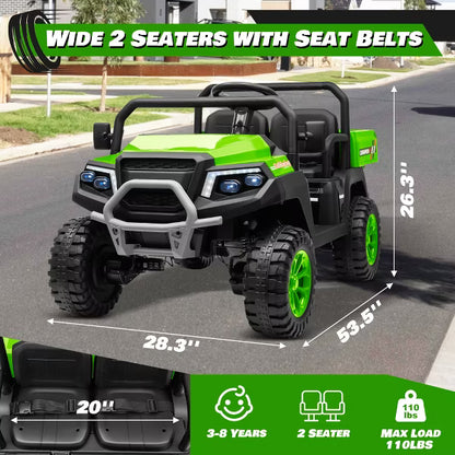 JOYRACER 24V 4WD Ride on Car w/800W Motors, 2 Seater, 2.4G Remote Control, 4 Wheeler, Pop Music, LED Light, 24 Volt Ride on Toys for Big Kids