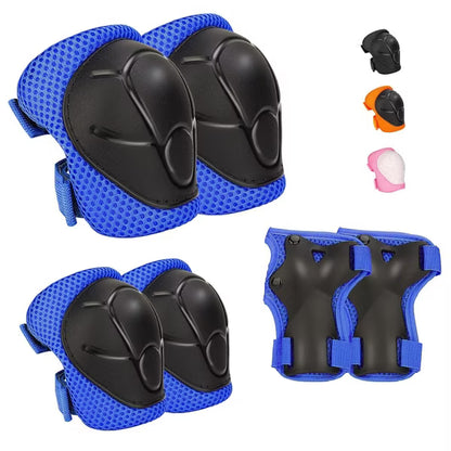 Evita Kids Protective Gear Set-Knee Pads Elbow Pads with Wrist Guards for Ages 3-12, Black, S