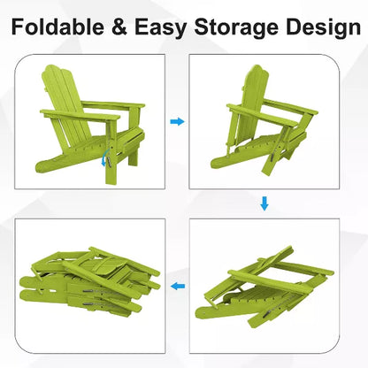 Hyleory HDPE Outdoor Patio Chair, Folding Adirondack Chair for All Seasons