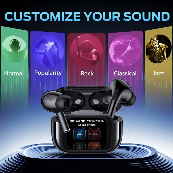 VEATOOL Wireless Earbuds Bluetooth Headphones, Ear Buds with Touch Screen, ANC ENC Noise Cancelling Transparency Mode, 58H Stereo Deep Bass, IPX7