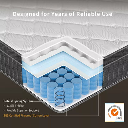 Swedrea Hybrid Mattress Medium Cooling Gel Memory Foam with CertiPUR-US and Oeko TEX Certified