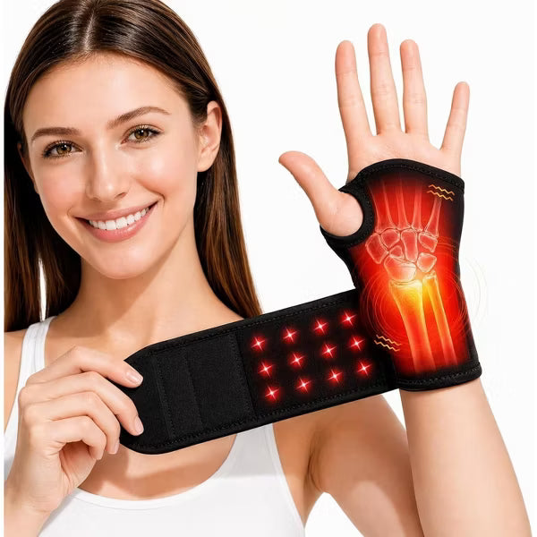 Morfone 36LED 660nm+850nm Red Light Therapy Wrist Wrap Cordless Heated Wrist Massager