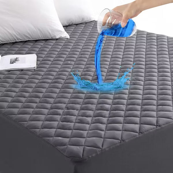 Hoey Queen Size Waterproof Mattress Pad Protector – Quilted, Breathable, Noiseless Fitted Cover, Fits Up to 21" Deep Pocket