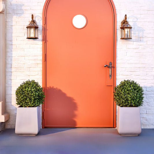 20" Artificial Tea Olives Topiary Ball Trees with Ground Stake, UV Resistant Faux Sweet Olive Greenery, Outdoor Fake Plant for Yard Decor Set of 2