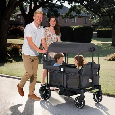 TODECARE Stroller Wagon All-Terrain Baby Stroller for 2 Kids with Canopy and Adjustable Handle