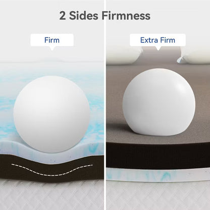 Dyonery Extra Firm 3-Inch Mattress Topper, Gel Memory Foam & High-Density Foam, Pain-Relieving Comfort, CertiPUR-US Certified