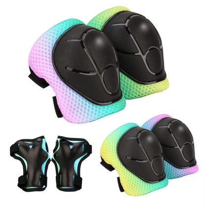 Evita Kids Protective Gear Set-Knee Pads Elbow Pads with Wrist Guards for Ages 3-12, Black, S