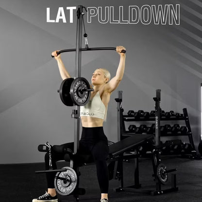 8 in 1 Olympic Weight Bench Set with Leg Extension and Leg Curl, Bench Press Set with Preacher Curl Pad and Chest Fly