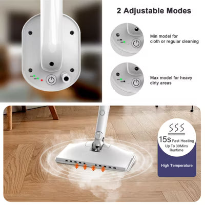 Teendow 6-in-1 Steam Mop for Floor Cleaning, Multi-Function Steam Vacuum Cleaner for Hardwood Floors and Carpet, White