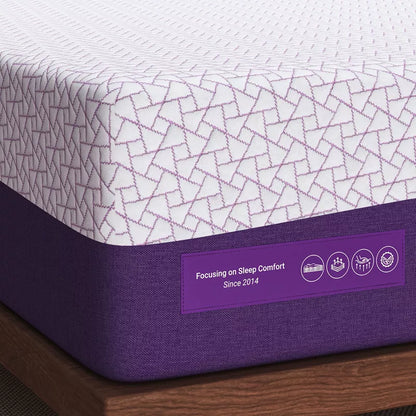 Sersper 14 inch AeroChar Cooling Gel Memory Foam Mattress, CertiPUR-US & OEKO-TEX Certified