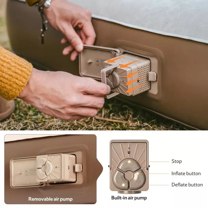Naturehike 1/2/3 Person Self-Inflating Camping Air Mattresses,3 sizes Thick-Portable Lightweight Unmute-Sleeping Mat with Built-in Inflation Pump