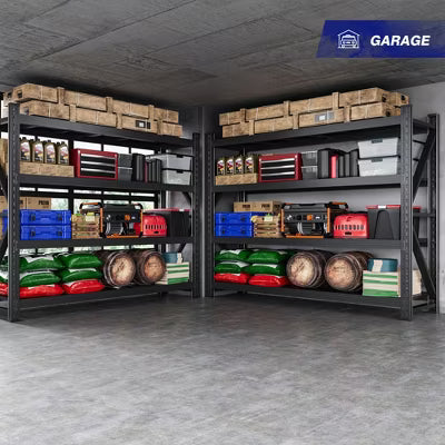 Mlezan Heavy Duty Shelves: 3000/5000 LBS Capacity, Black Metal Adjustable Storage for Garage or Warehouse. 48"W/71"W Industrial Shelving Unit.