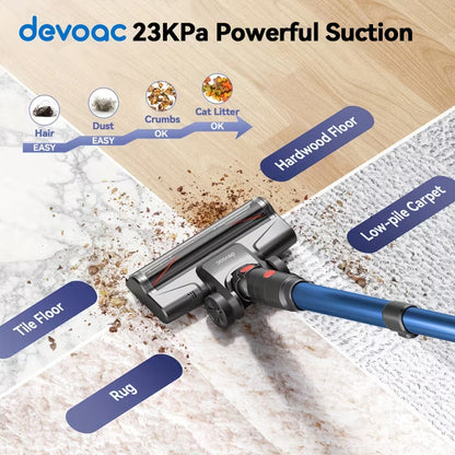 DEVOAC I8 Corded Vacuum Cleaner, 600W 23KPa Stick Vacuum, Free-Stand 6in 1 Powerful Lightweight Handheld Vacuum for Hard Floor Carpet Pet Hair Home