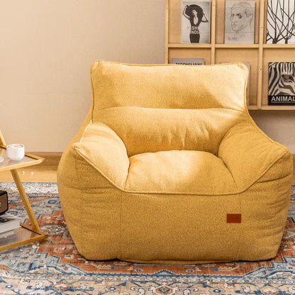 Hooseng Bean Bag Chair with Filler, Big Floor Sofa with Tufted Soft Armrests & Side Pocket, Premium Lazy Sofa for Adults, Living room, Bedroom, Dorm