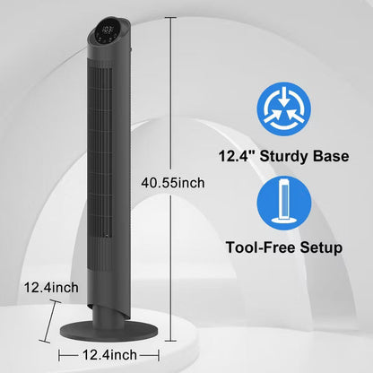 BILT HARD 40-Inch Tower Fan, 28dB Quiet Oscillating Floor Fan with 3 Speeds, 4 Modes & 12H Timer for Bedroom, Office, Living Room Cooling, Black