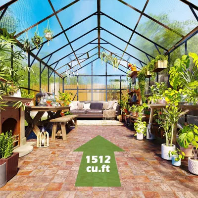 AMERLIFE Polycarbonate Greenhouse with 4 Vents, Rain Gutter, Heavy Duty Aluminum Frame