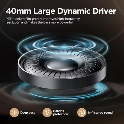 Wireless Bluetooth Headphones 5.1,40 Hrs Playtime Wireless Over-Ear Headphones,4 Mics ENC Noise Cancelling for Clear Calls