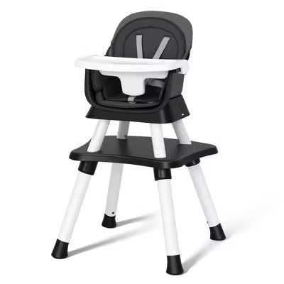 TODECARE Baby High Chair, 8 in 1 Convertible Highchair for Babies & Toddlers, Booster Seat, Toddler Chair with Safety Harness, Removable Tray