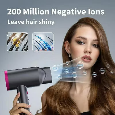 Hoey Professional Ionic Hair Dryer, Powerful 1800W Fast Drying Low Noise Blow Dryer with Concentrator Nozzle Diffuser for Home Salon Travel