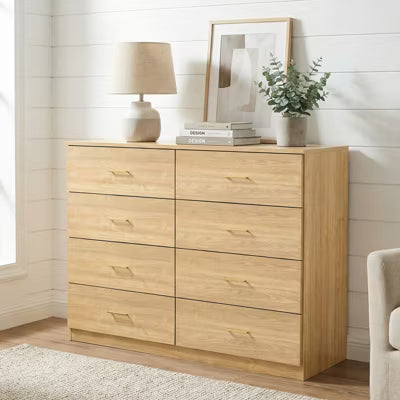 CIPACHO Modern Brown 8-Drawer Wide Dresser, Sturdy Safe Ample Storage Chest for Bedroom