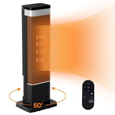 Mydepot Space Heater for Indoor Use, 1500W Electric Heater with Oscillation, Quiet for Bedroom, Office