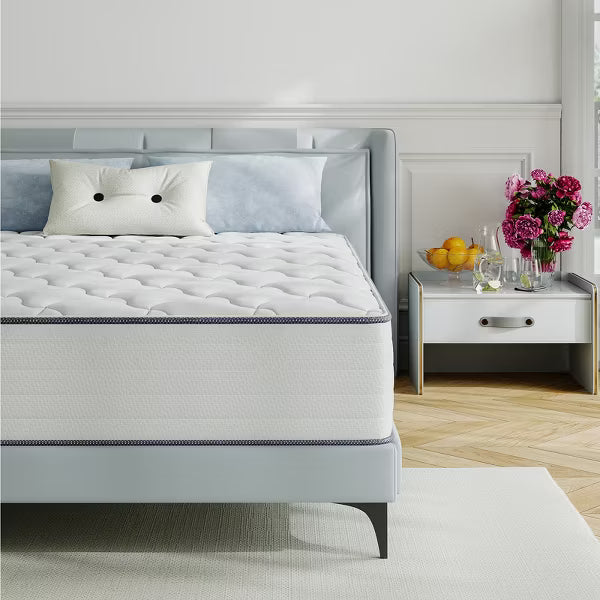 Swedrea Hybrid Mattress Medium Skin Friendly Memory Foam in White,, and Blue