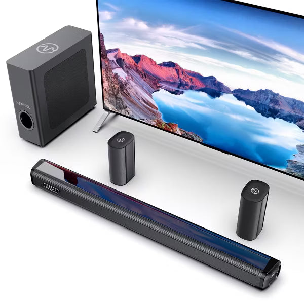 VEAT00L S60L 5.1ch Sound Bars with Wireless Subwoofer,Bluetooth 5.3 3D Surround Speakers for TV,2 Rear Surround Sound Speakers,Optical/HDMI/AUX/COAX