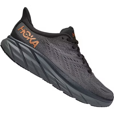 Hoka Women's Clifton 8 Running Shoes Anthracite/Copper, Size 7
