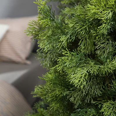 4FT Artificial Cedar Topiary Trees for Indoor and Outdoor UV Protection Christmas Trees for Home Decor Set of 1