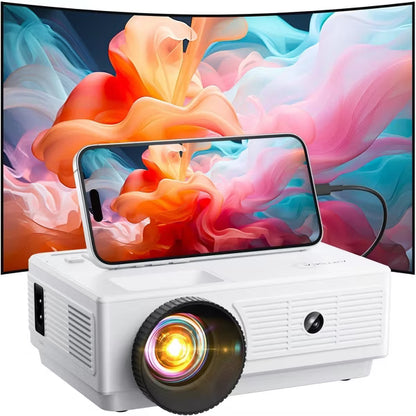 ARTSEA Mini Projector 1080P Portable Projector Compatible with iOS/Android/ Windows/TV/HDMI/USB White