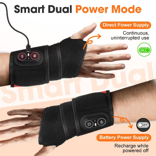 Morfone 36LED 660nm+850nm Red Light Therapy Wrist Wrap Cordless Heated Wrist Massager