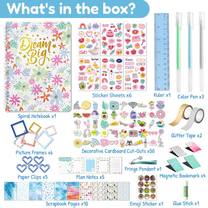 Belatt DIY Journal Kit for Girls - Birthday & Christmas Gift for Ages 8-12, Scrapbook & Diary Set for Creativity, Mindfulness & Self-Expression