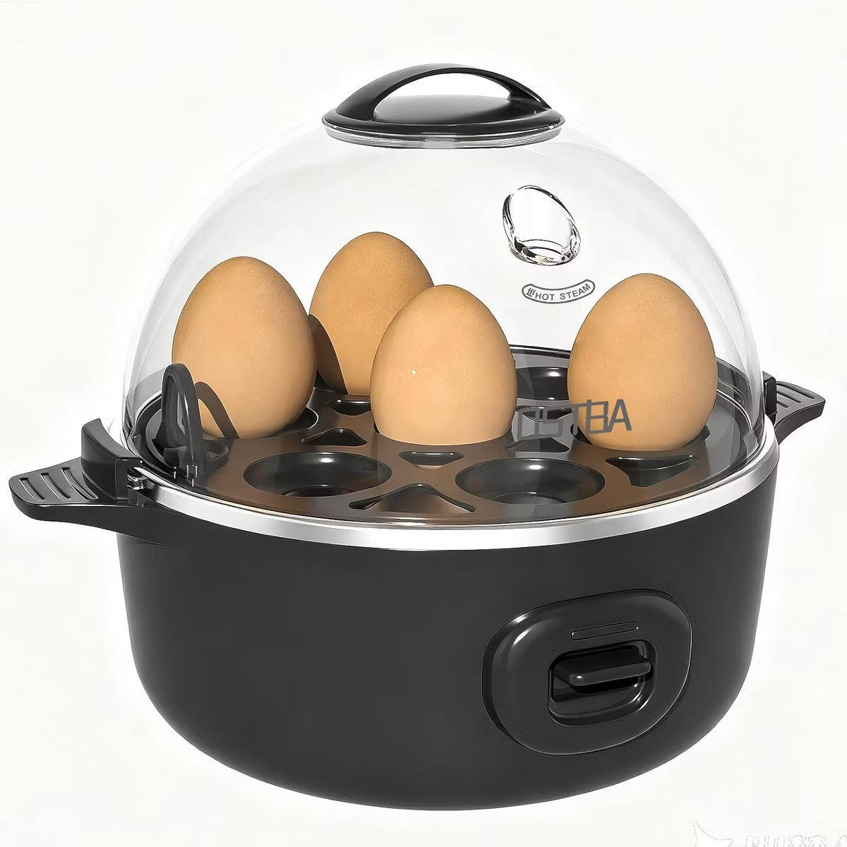 OSTBA 7-Egg Electric Cooker with Musical Buzzer & Overheat Protection, Rapid Boiler for Hard, Soft & Medium Eggs, Black