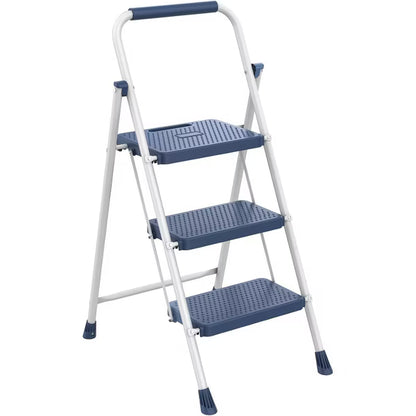 MyDepot 3 Step Stool for Adults - Lightweight Folding Step Ladder with Comfort Grip, Space-Saving Utility Tool for Kitchen