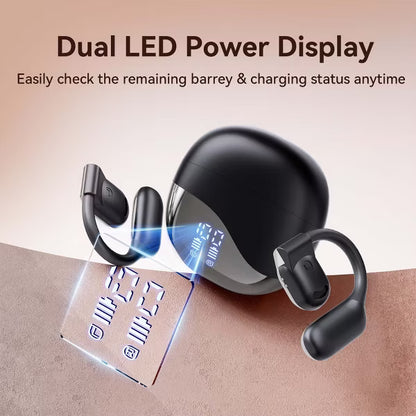 VEATOOL Wireless Earbuds Open Ear Headphone Sport, Bluetooth 5.4 Earbud, 50Hrs Earphone with Earhook, Noise Cancelling Mic