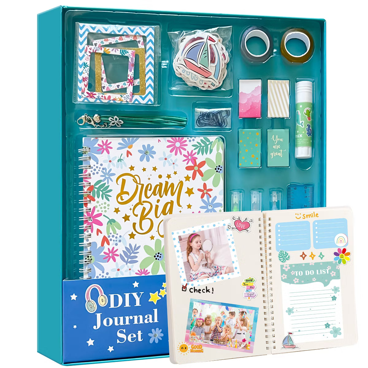 Belatt DIY Journal Kit for Girls - Birthday & Christmas Gift for Ages 8-12, Scrapbook & Diary Set for Creativity, Mindfulness & Self-Expression