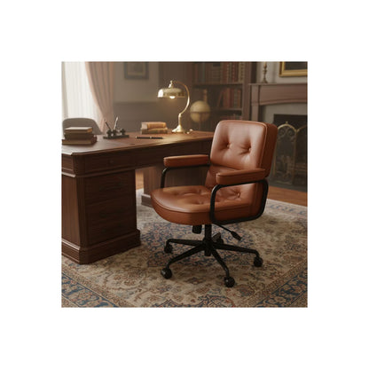 SUGOLD Brown Ergonomic Office Chair, Desk Chair with Lumbar Support and Wide Seat, Comfortable Task Chair for Office & Home
