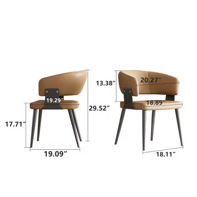 Gaoyangjiaju 18.89 Inch Leather Dining Chair with Metal Frame High Density Foam