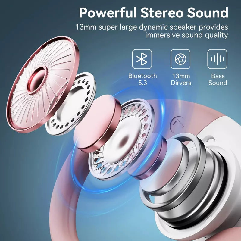 VEATOOL V6 Bluetooth Headphones Wireless Earbuds 88Hrs Playback Sport Ear Buds with Earhook Digital Display Charging Case