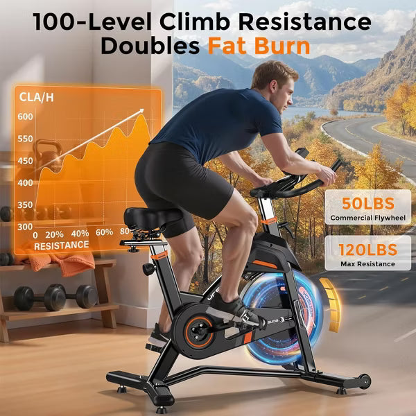 YOSUDA Max Model Magnetic Exercise Bike with 400 lbs capacity & 50 lbs flywheel- Exclusive app