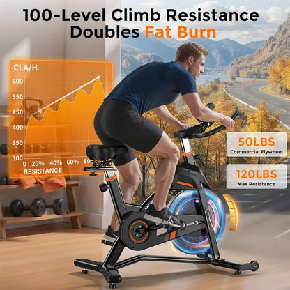 YOSUDA Max Model Magnetic Exercise Bike with 400 lbs capacity & 50 lbs flywheel- Exclusive app