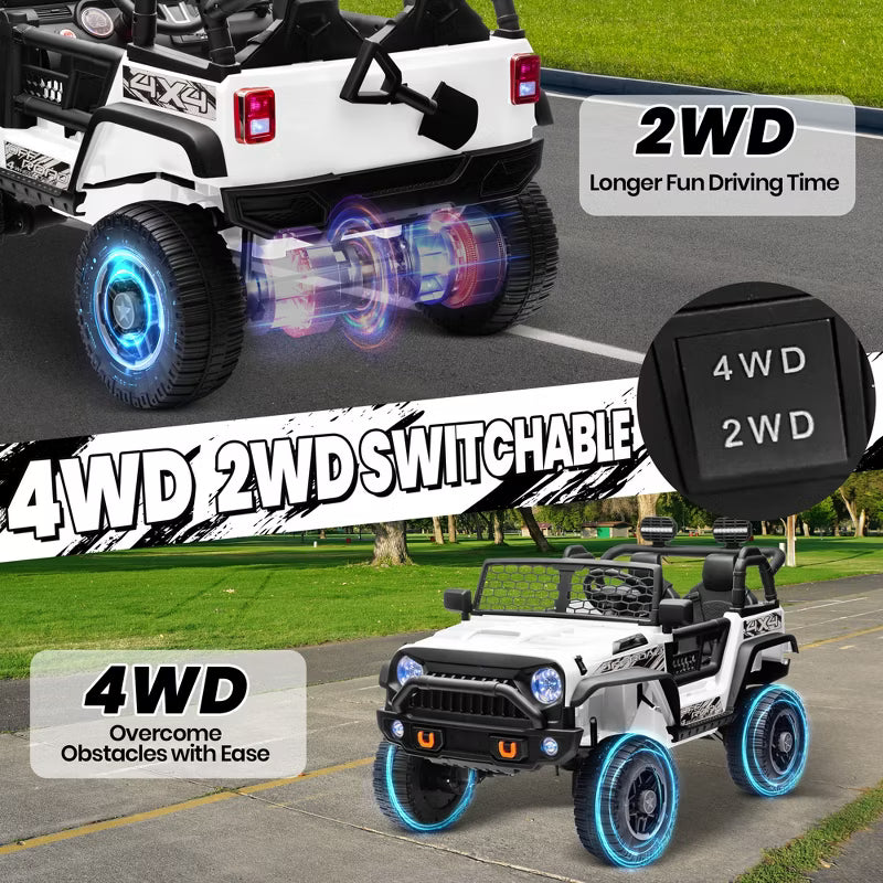 JOYRACER 24V 4WD 4-Wheeler Ride-On Truck Toys, 2-Seater Kids Electric Car w/ Remote, 7AH Battery, Spring Suspension, Bluetooth, Gift for Boys & Girls