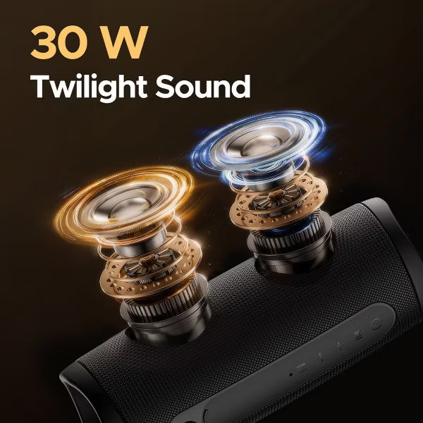 VEATOOL Wireless Portable Bluetooth Speaker: IPX7 Waterproof, 30H Playtime, 30W Bass, BT5.4, LED Lights, TWS Pairing | Home/Party/Outdoor
