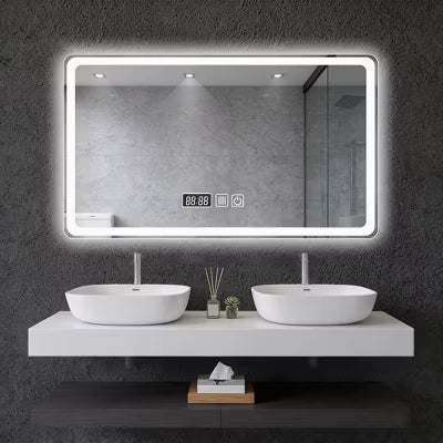 Morfone 31 inch Three Color Temperature Anti Fog Shatterproof LED Wall Mounted Bathroom Mirror
